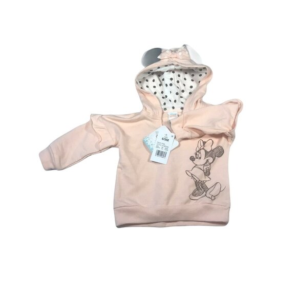 Disney Baby Girl's Hoodie Size 6-9 Month Minnie Mouse Pale Pink New With Tags - Picture 1 of 11